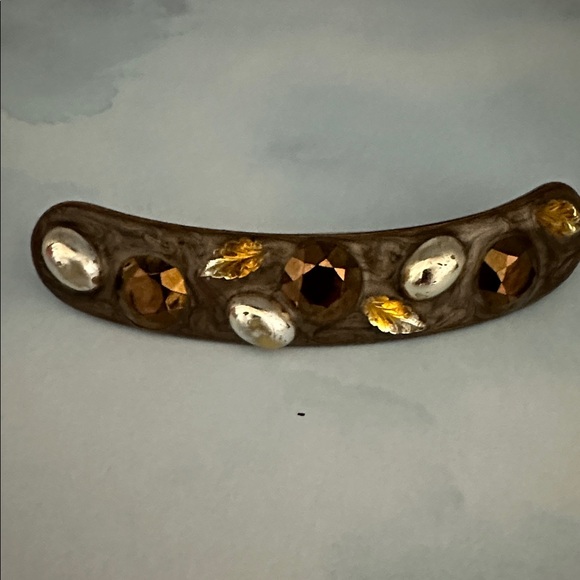 Vintage Neiman Marcus Gold, Silver Hair Barrette. main image 9